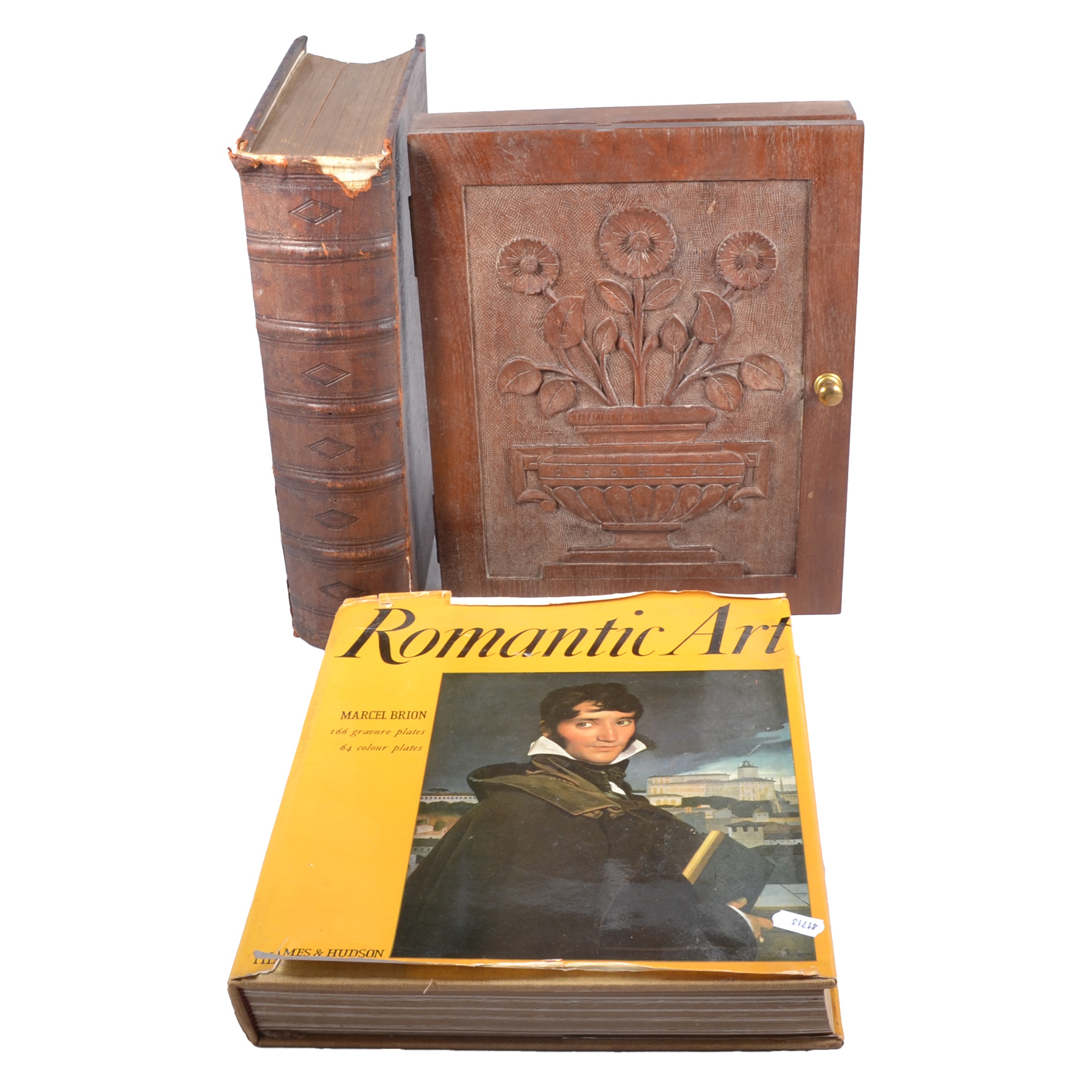 Lot 145 Two Victorian Bibles, art books, scales and