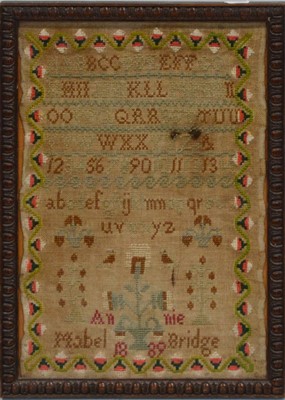 Lot 326 - Two needlework samplers and an 18th Century needlework map of England