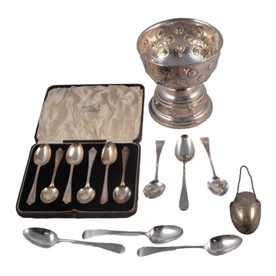 Lot 240 - Silver bowl and various silver cutlery