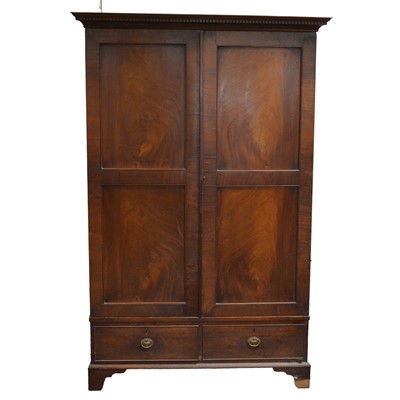 Lot 346 - Mahogany double wardrobe