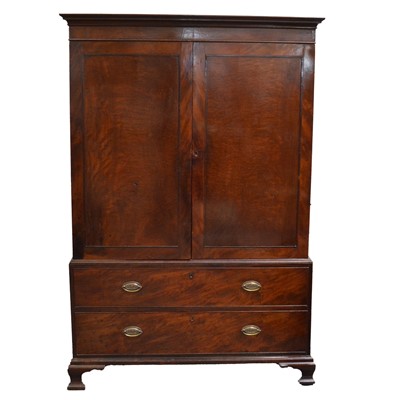 Lot 345 - George IV mahogany linen press