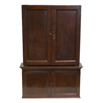 Lot 463 - Joined oak cupboard on a matched base