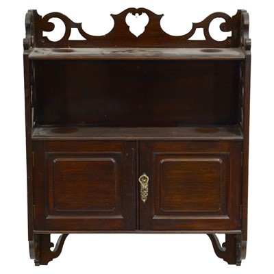 Lot 467 - Edwardian stained walnut wall cabinet