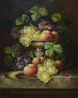 Lot 286 - Contemporary, Still life of fruit on a comport