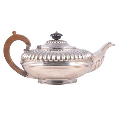 Lot 37 - George IV silver teapot