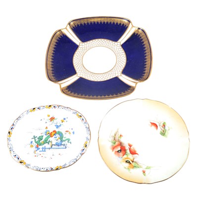 Lot 88 - Four George Jones Crescent China plates painted with birds, etc.