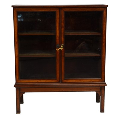 Lot 381 - Inlaid walnut display cabinet