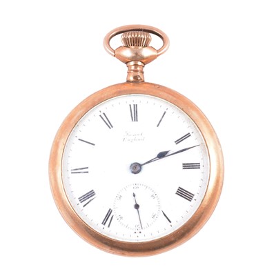 Lot 1081 - Lancashire Watch Co Ltd - a gold-plated open face pocket watch.