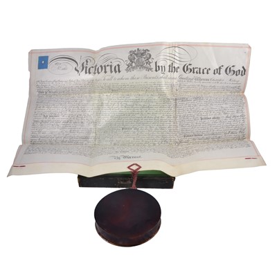 Lot 184 - Victorian vellum patent including wax seal