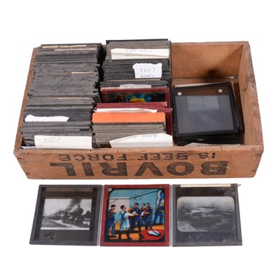 Lot 134 - Collection of magic lantern slides - military, naval, and similar