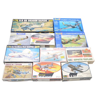 Lot 165 - Eleven Revell and Heller 1/72 scale kits, boxed