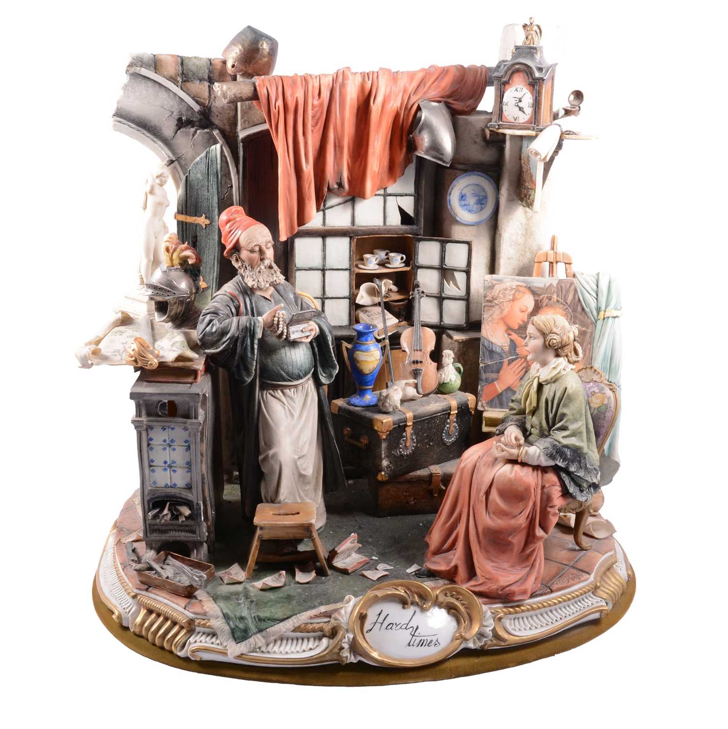 Lot 56 - Large Capodimonte group - Hard Times