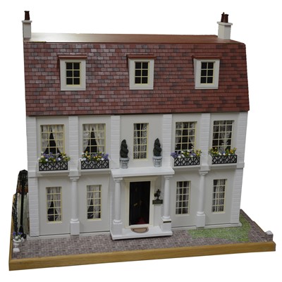 Lot 266 - Furnished Georgian style dolls house, with lighting