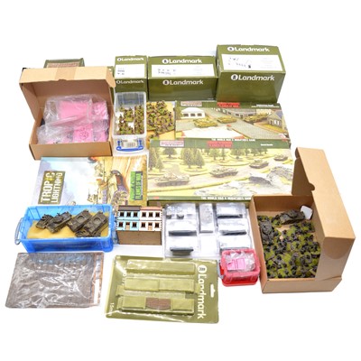 Lot 192 - Flames of War miniatures, buildings and battle accessories