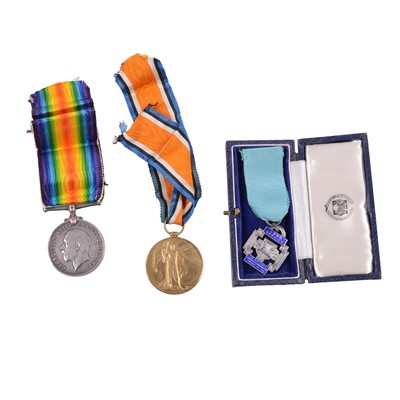 Lot 221 - 43511 Pte. W Gautrey War and Victory Medals, and an operatic Long Service Medal.