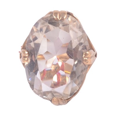 Lot 47 - A pale smoky quartz dress ring.