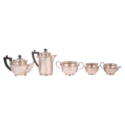 Lot 44 - Matched silver five piece teaset