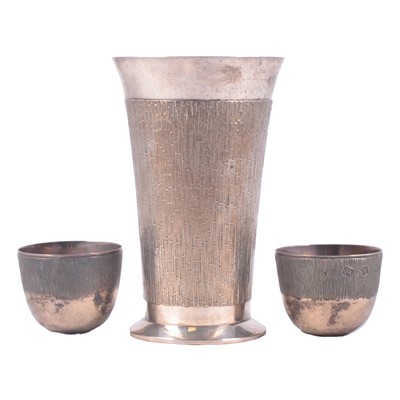 Lot 58 - C J Vander silver beaker, and two small tumbler cups