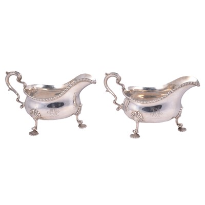 Lot 228 - Pair of Edwardian silver sauceboats, Edward Barnard & Sons Ltd, London 1901