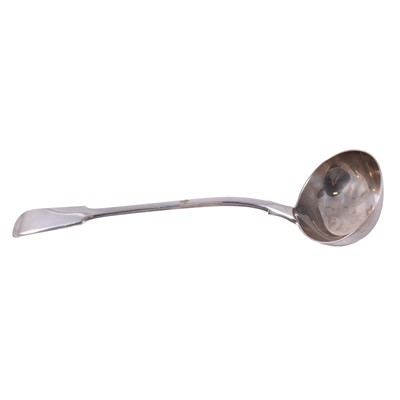 Lot 232 - Victorian silver soup ladle, George Adams, London 1864