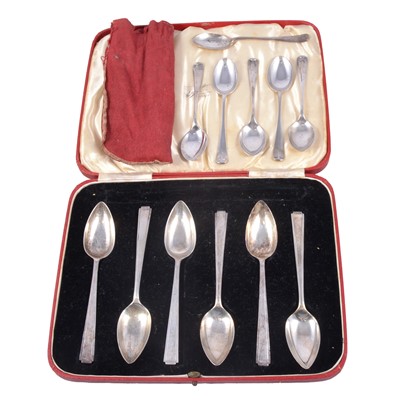 Lot 235 - Two sets of six silver spoons