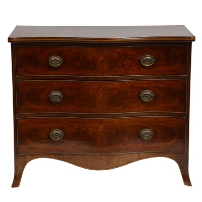 Lot 317 - Early 19th Century mahogany serpentine chest of drawers