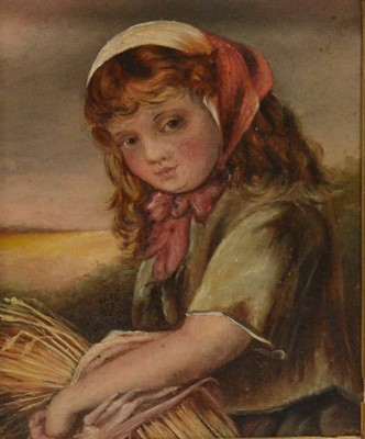 Lot 269 - Ascribed to Loppé, Girl with a wheatsheaf and three other works