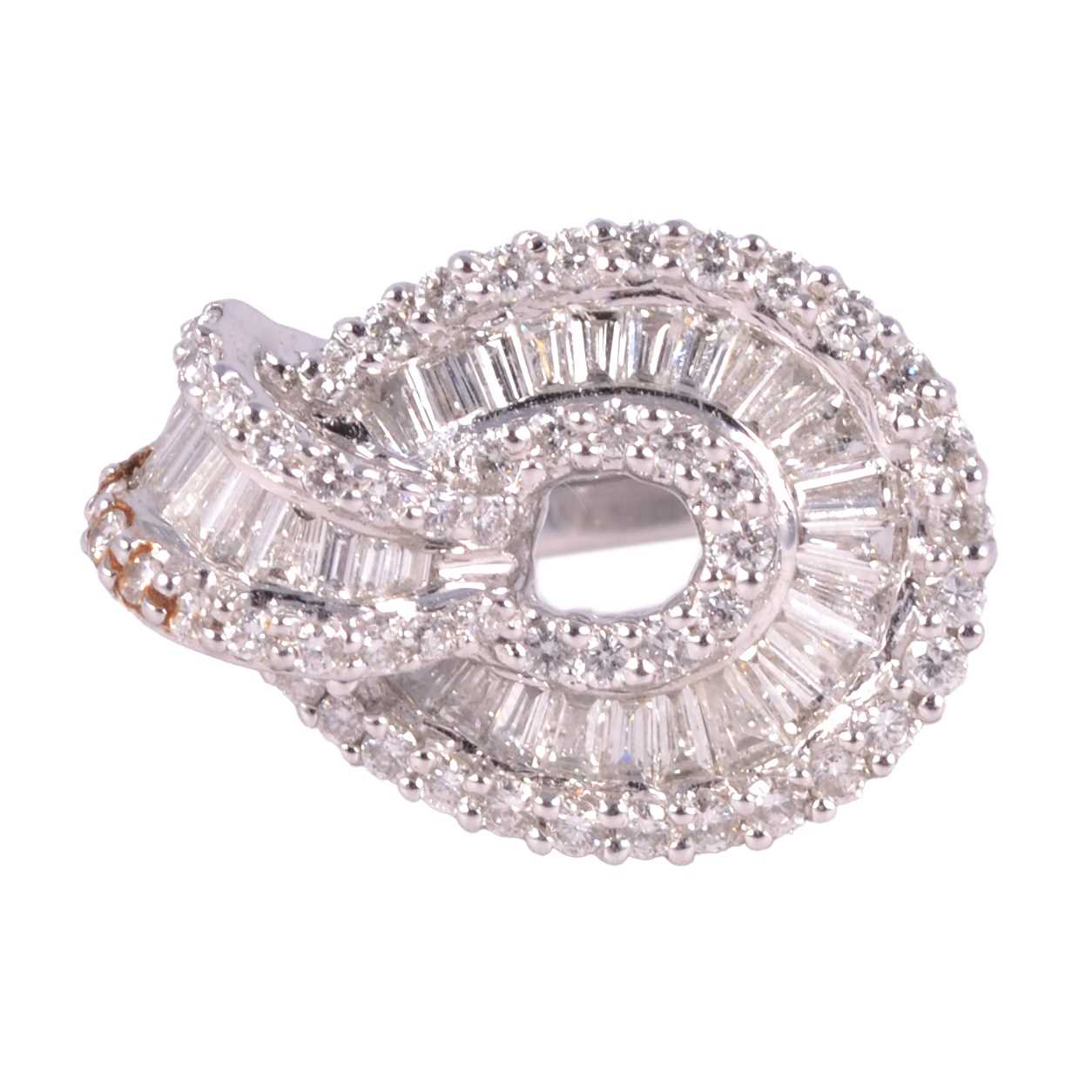 Lot 96 - A diamond loop ring.