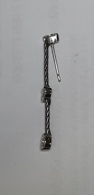 Lot 249 - A pair of diamond drop earrings.
