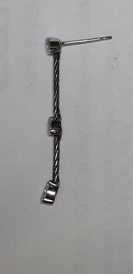 Lot 249 - A pair of diamond drop earrings.