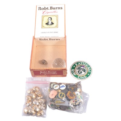 Lot 229 - Collection of buttons and golf ball green markers