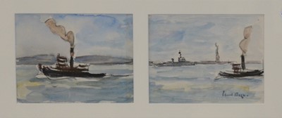 Lot 232 - Paul Lucien Maze, Tug boats on the Hudson River