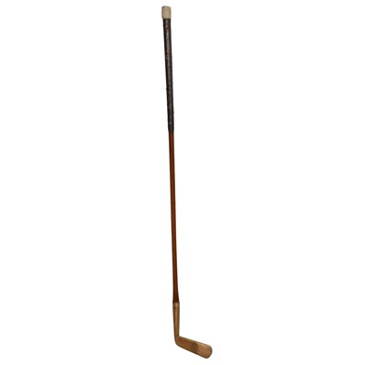 Lot 62 - Hickory shafted golf putter, R Forgan of St Andrews, and two golf themed walking sticks