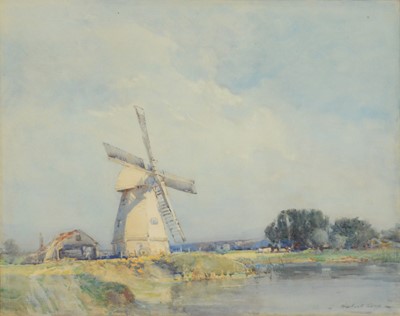 Lot 257 - Hubert Coop, Landscape with a windmill