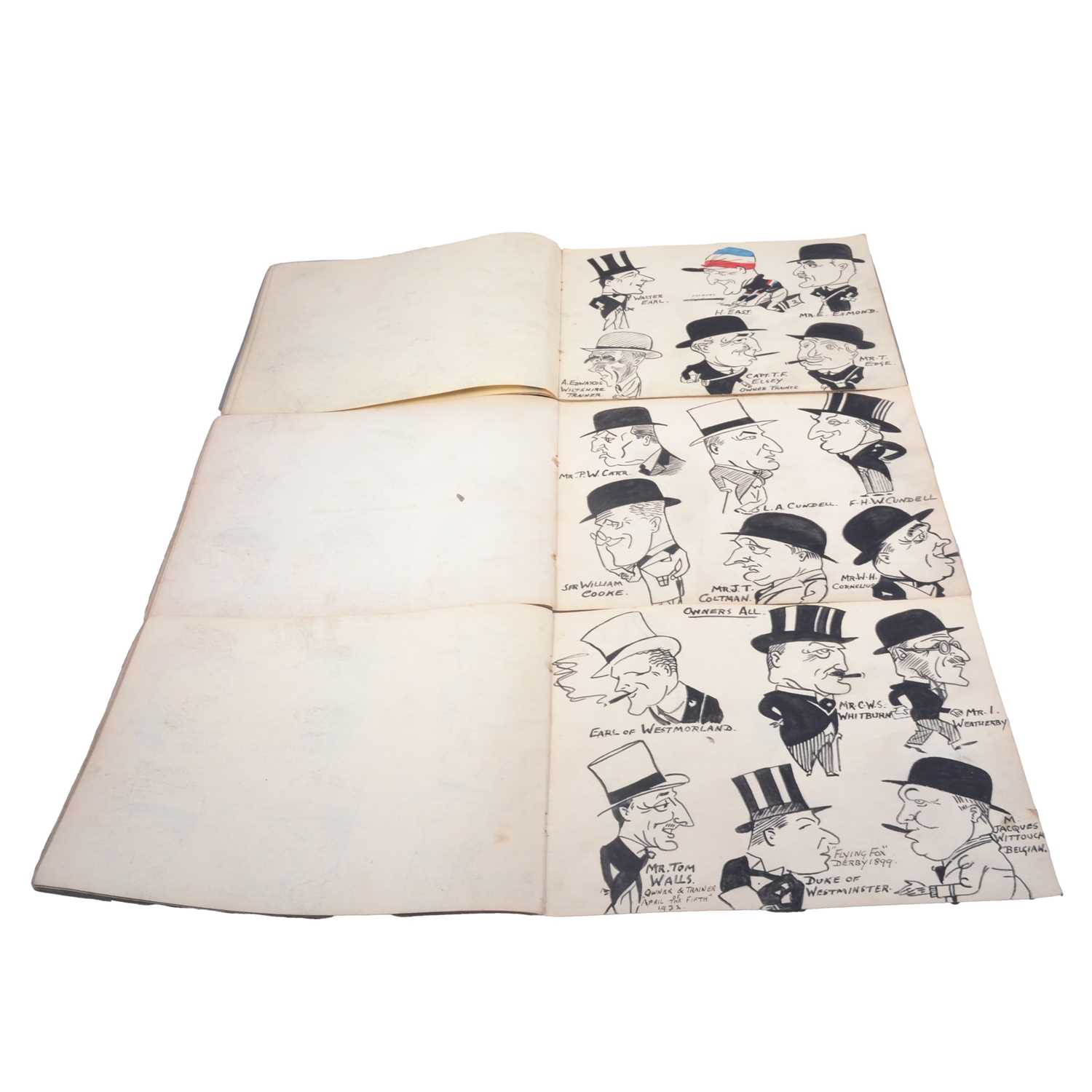 Lot 156 - Three books of horse racing and Olympic athlete caricatures.