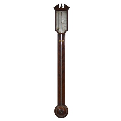 Lot 448 - George III mahogany stick barometer