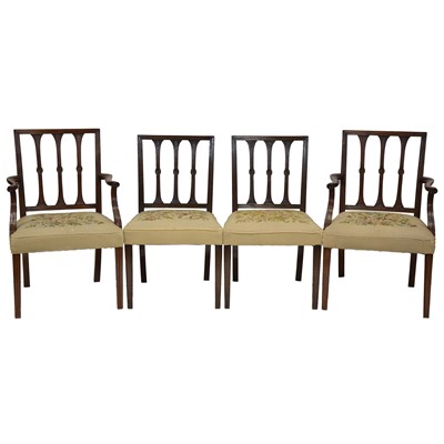 Lot 509 - Set of eight George III mahogany dining chairs