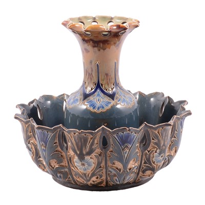 Lot 59 - Doulton Lambeth for Art Union of London, vase with integral bowl