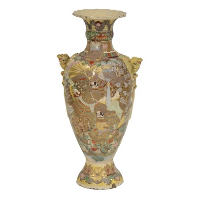 Lot 500 - Japanese Satsuma pottery floor vase