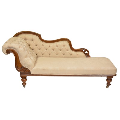 Lot 445 - Victorian mahogany chaise longue