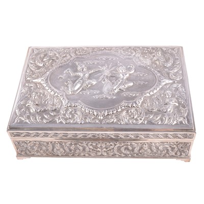 Lot 59 - Sterling cigar/jewel box