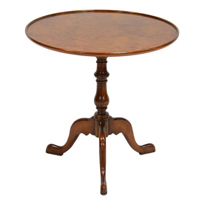 Lot 382 - Georgian style walnut and burr walnut tripod table