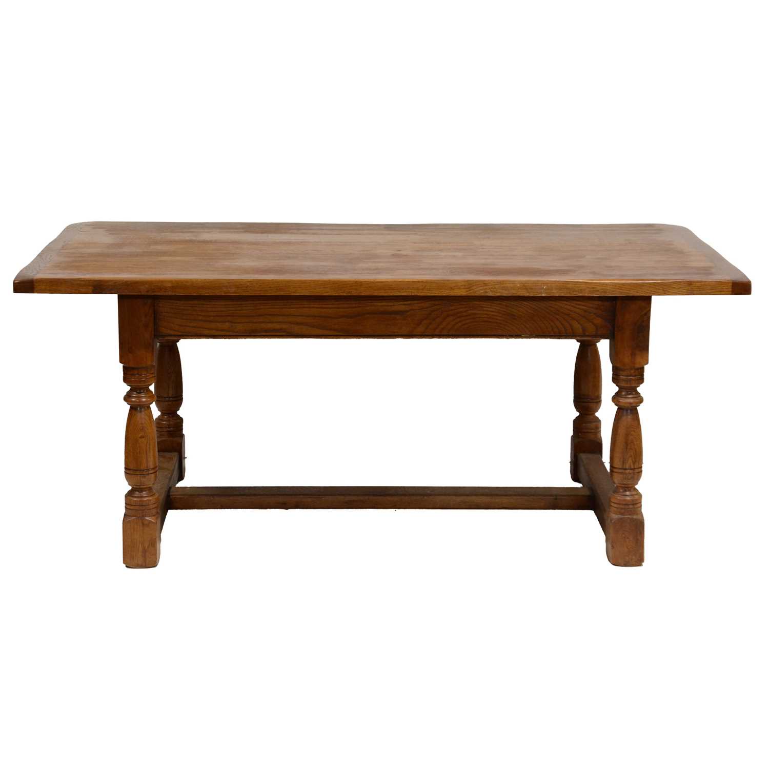 Lot 327 - Modern craftsman made oak kitchen refectory table