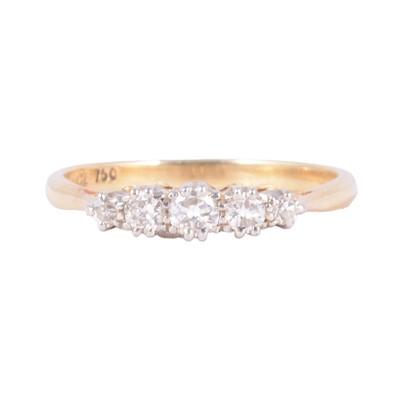 Lot 14 - A diamond five stone ring.