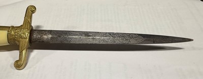 Lot 190 - Romanian dress dagger by F W Holler Solingen, circa 1930s