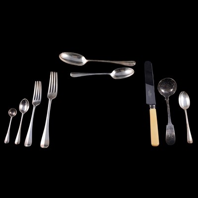 Lot 56 - Part canteen of silver cutlery