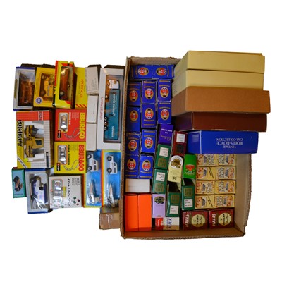 Lot 128 - Approximately fifty die-cast models, including Oxford, Lledo, and others, boxed