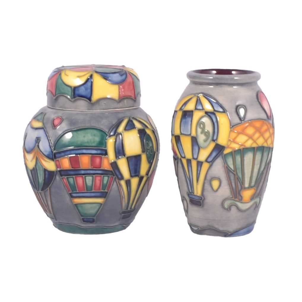 Lot 11 - Jeanne McDougall for Moorcroft Pottery, two 'Balloons' pattern pieces