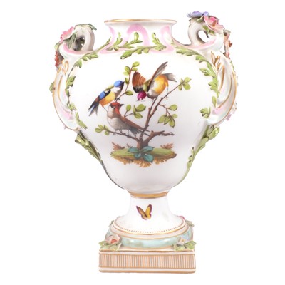 Lot 10 - Meissen twin-handled urn vase.