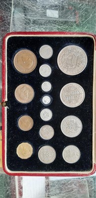 Lot 202 - George VI Proof 1937 Specimen Coin Set of fifteen coins, Crown and Maundy penny, cased.
